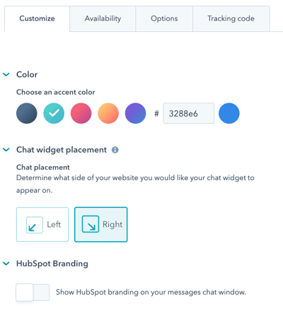 Customize HubSpot Chat Bat