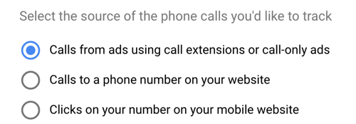 Select The Source Of The Phone Calls Youd Like To Track