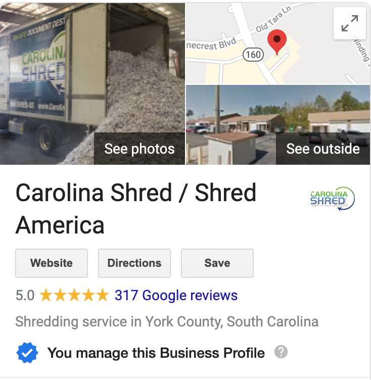 carolina shred with over 300 google reviews